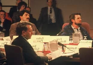 Felice Pace and Secretary of Interior Bruce Babbit at the Northwest Forest Conference